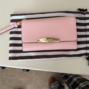Henri Bendel Pink Wristlet with Gold Accent